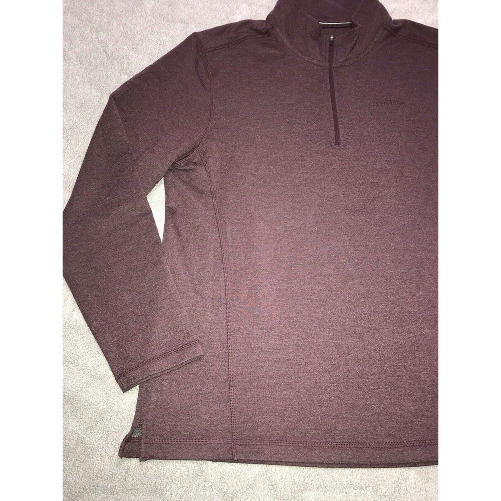 Orvis Sweatshirt Mens XLarge Maroon Soft 1/4 Zip‎ Stretch Pullover XL - Picture 4 of 12